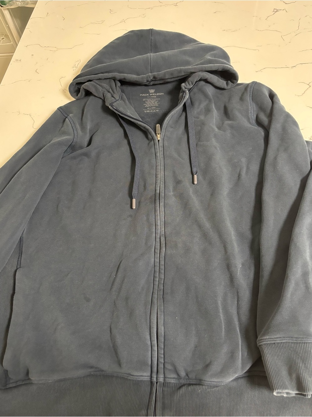 Mack Weldon Men's Navy Zip-Up Hoodie